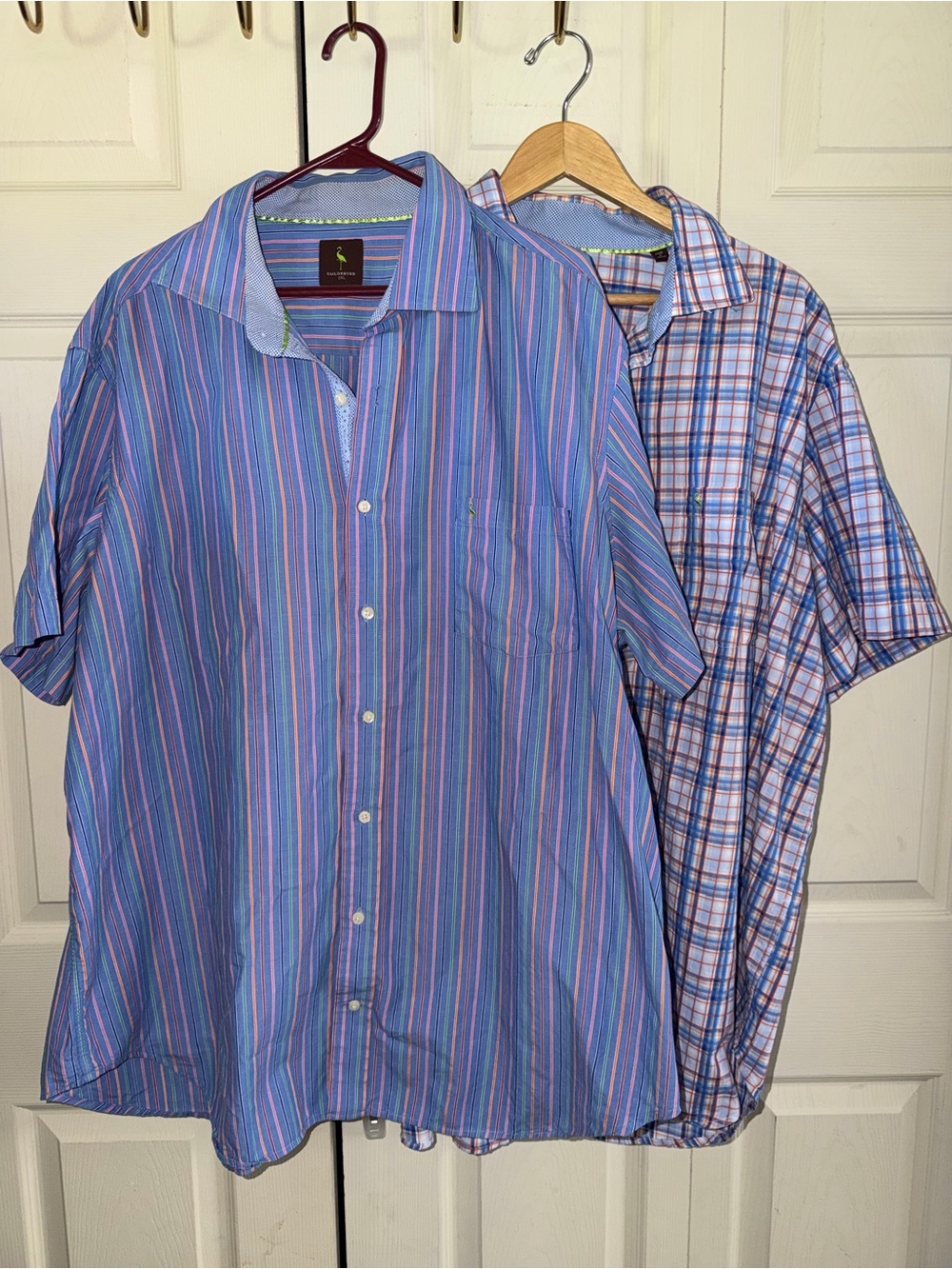 TailorByrd Men's Cotton Shirts Blue & White 2XL Like New